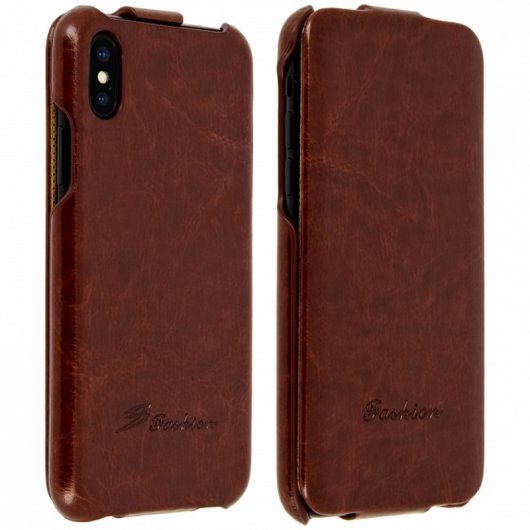 Avizar Funda Vertical Marrón para iPhone X/XS