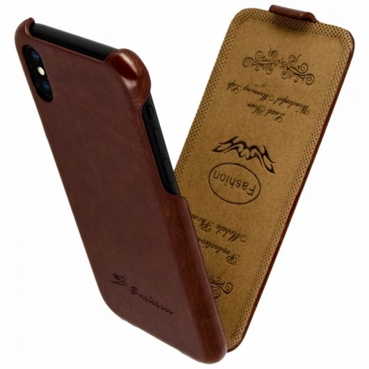 Avizar Funda Vertical Marrón para iPhone X/XS