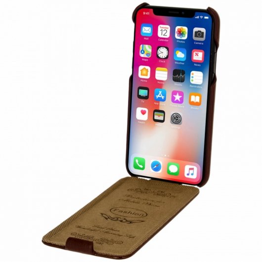 Avizar Funda Vertical Marrón para iPhone X/XS