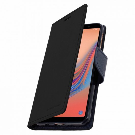 Mercury Funda Cartera Negra para Samsung Galaxy A7 2018