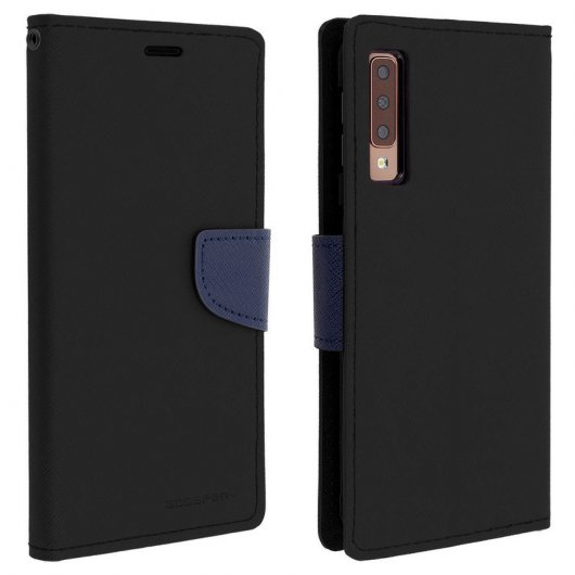 Mercury Funda Cartera Negra para Samsung Galaxy A7 2018