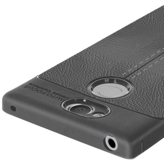 Avizar Funda Efecto Cuero Antigolpes Gris para Sony Xperia XA2