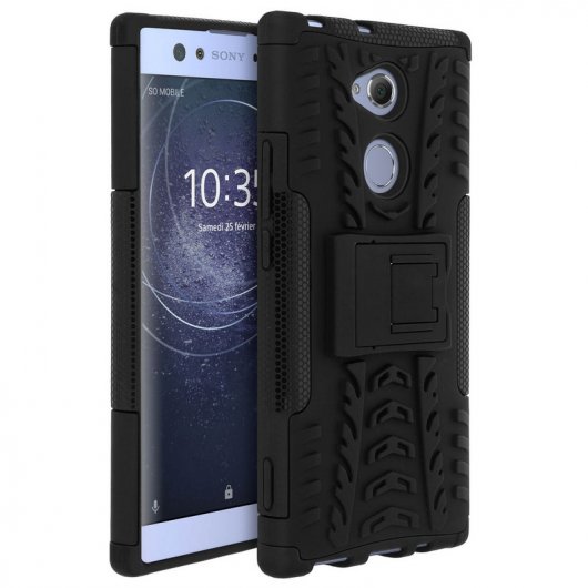 Avizar Funda Antigolpes con Soporte Negra para Sony Xperia XA2 Ultra