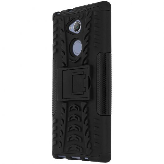 Avizar Funda Antigolpes con Soporte Negra para Sony Xperia XA2 Ultra