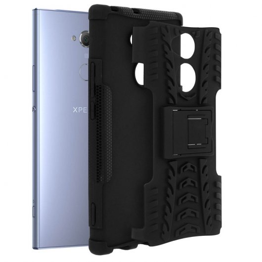Avizar Funda Antigolpes con Soporte Negra para Sony Xperia XA2 Ultra