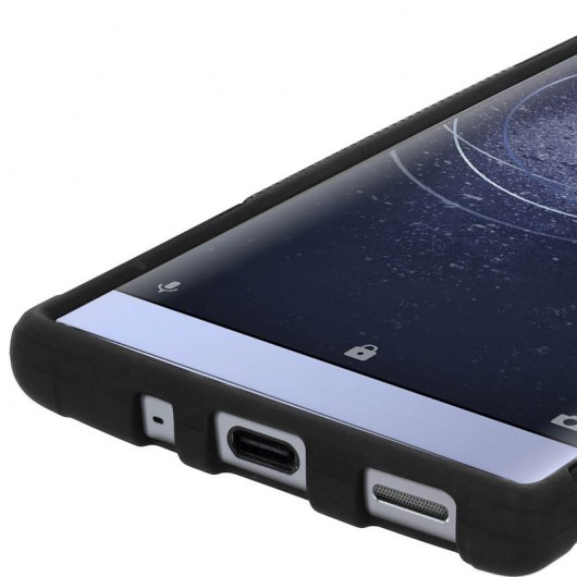 Avizar Funda Antigolpes con Soporte Negra para Sony Xperia XA2 Ultra