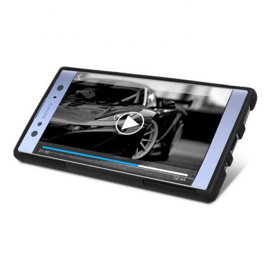 Avizar Funda Antigolpes con Soporte Negra para Sony Xperia XA2 Ultra