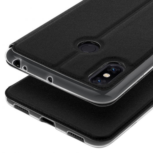 Avizar Funda Libro Cartera con Ventana Negra para Xiaomi Mi Max 3