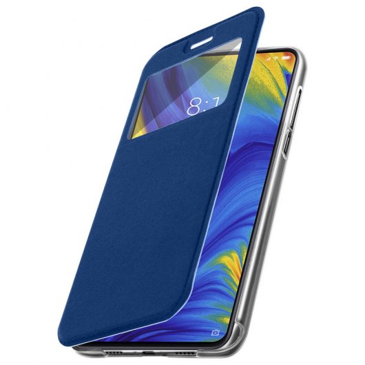 Avizar Funda Libro Cartera con Ventana Azul para  Xiaomi Mi Mix 3