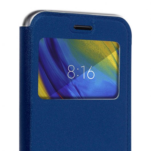 Avizar Funda Libro Cartera con Ventana Azul para  Xiaomi Mi Mix 3
