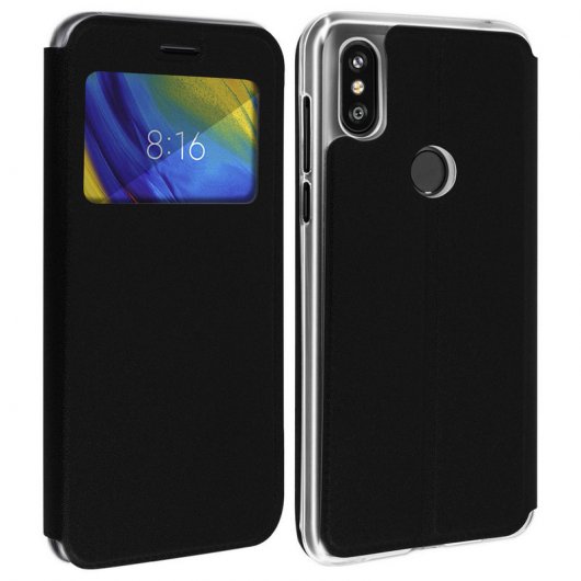 Avizar Funda Libro Cartera con Ventana Negra para Xiaomi Mi Mix 3