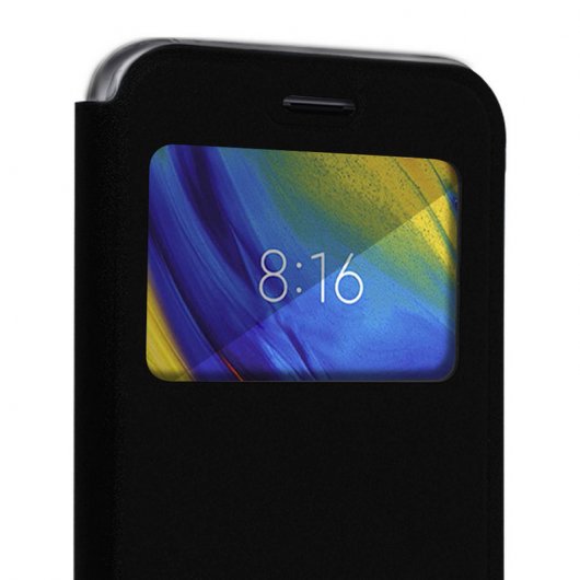 Avizar Funda Libro Cartera con Ventana Negra para Xiaomi Mi Mix 3