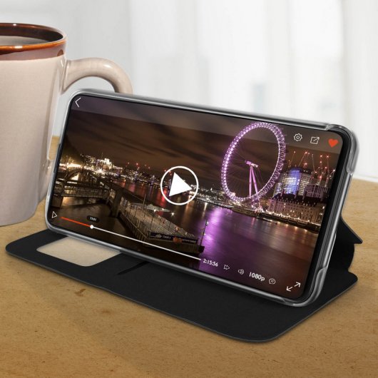 Avizar Funda Libro Cartera con Ventana Negra para Xiaomi Mi Mix 3