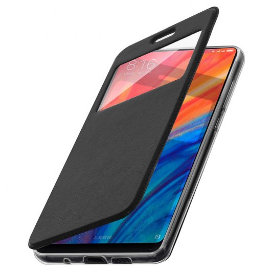 Avizar Funda Libro Cartera con Ventana Negra para Xiaomi Mi Mix 2S