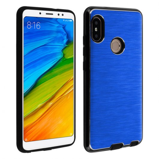 Avizar Funda de Aluminio/Silicona Azul para Xiaomi Redmi Note 5
