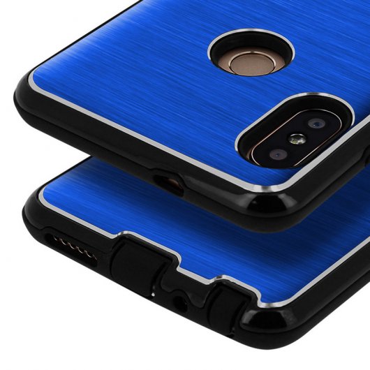 Avizar Funda de Aluminio/Silicona Azul para Xiaomi Redmi Note 5