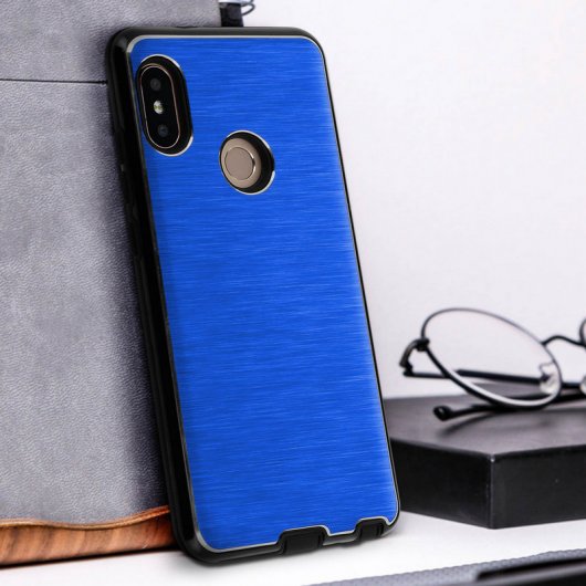 Avizar Funda de Aluminio/Silicona Azul para Xiaomi Redmi Note 5