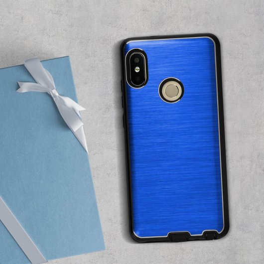 Avizar Funda de Aluminio/Silicona Azul para Xiaomi Redmi Note 5