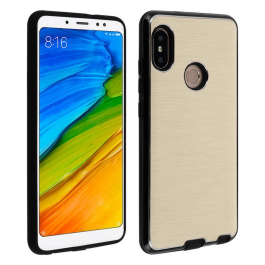 Avizar Funda de Aluminio/Silicona Dorada para Xiaomi Redmi Note 5