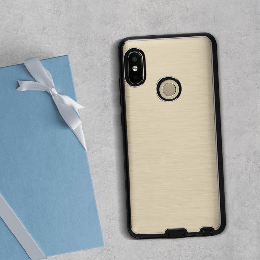 Avizar Funda de Aluminio/Silicona Dorada para Xiaomi Redmi Note 5