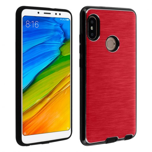 Avizar Funda de Aluminio/Silicona Roja para Xiaomi Redmi Note 5