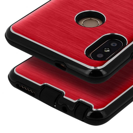 Avizar Funda de Aluminio/Silicona Roja para Xiaomi Redmi Note 5