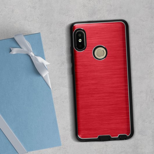 Avizar Funda de Aluminio/Silicona Roja para Xiaomi Redmi Note 5