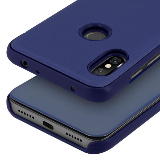 Avizar Funda Tapa Translúcida Efecto Espejo Azul para Xiaomi Redmi Note 6 Pro