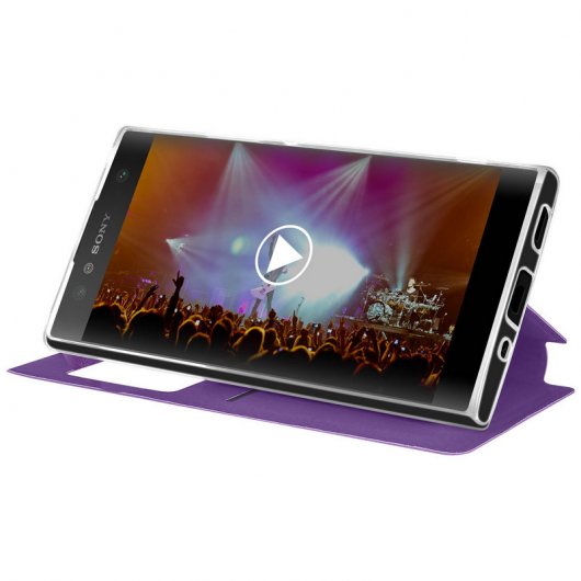 Avizar Funda Libro con Ventana Violeta para Sony Xperia XA2 Ultra
