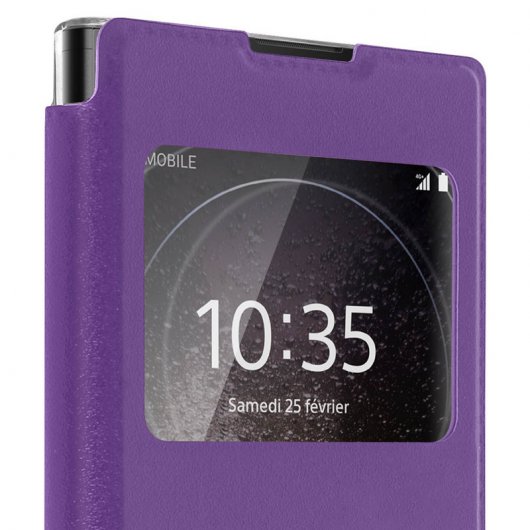 Avizar Funda Libro con Ventana Violeta para Sony Xperia XA2 Ultra