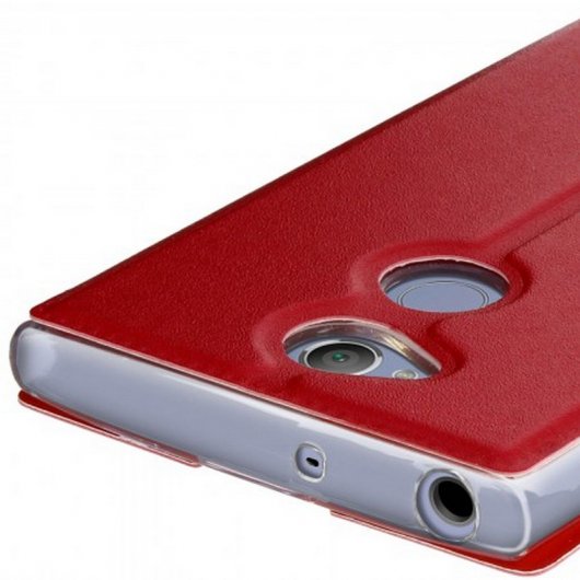 Avizar Funda Libro con Ventana Roja para Sony Xperia XA2 Ultra