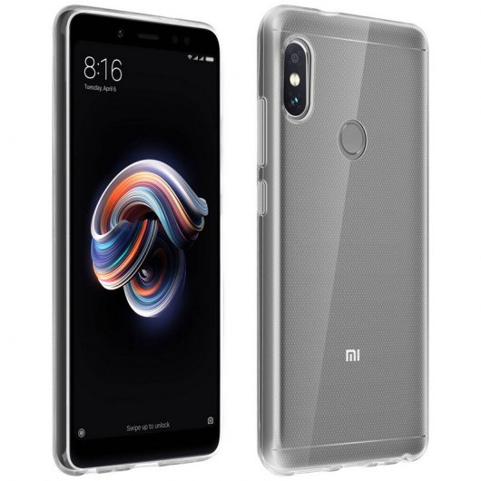 Avizar Funda de Silicona Transparente + Cristal Templado para Xiaomi Redmi Note 5