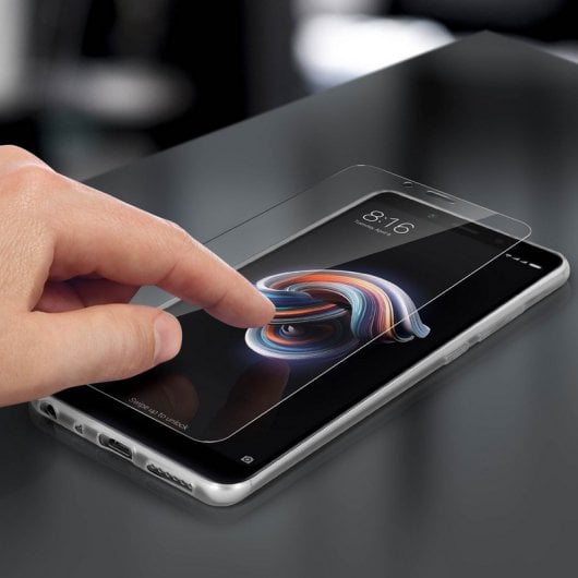 Avizar Funda de Silicona Transparente + Cristal Templado para Xiaomi Redmi Note 5