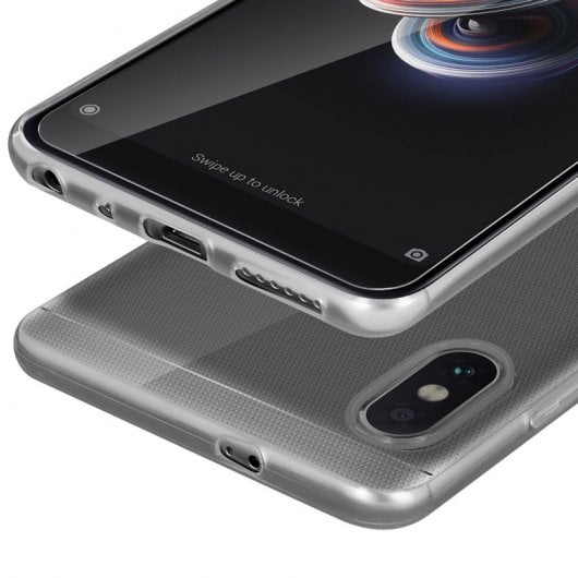 Avizar Funda de Silicona Transparente + Cristal Templado para Xiaomi Redmi Note 5