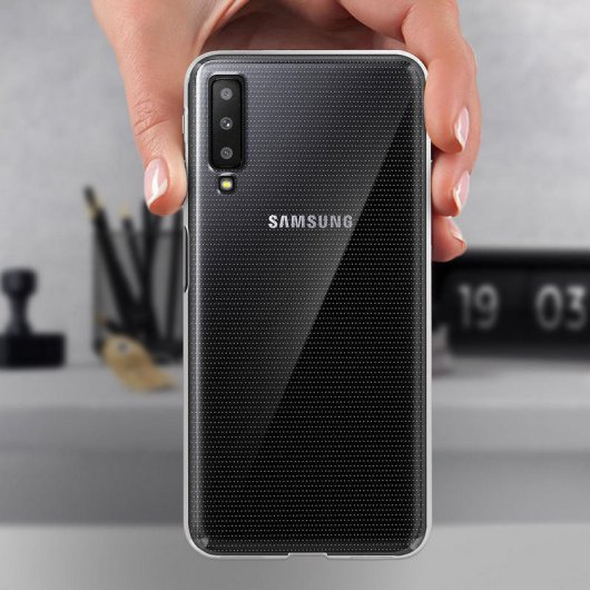 Avizar Funda de Silicona Flexible Transparente para Samsung Galaxy A7 2018