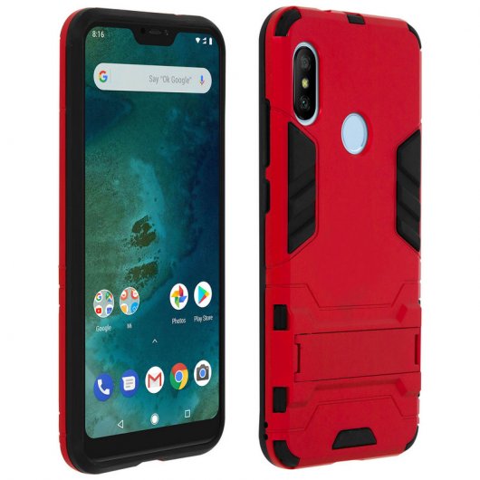 Avizar Funda Bumper Función Soporte Roja para Xiaomi Mi A2 Lite