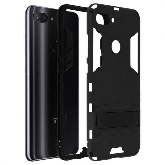 Avizar Capa Bumper com Suporte para Xiaomi Mi 8 Lite Preta