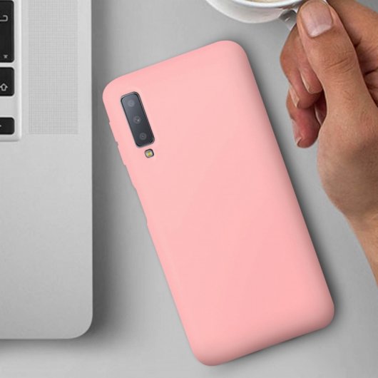 Avizar Funda Soft Touch Rígida Rosa para Samsung Galaxy A7 2018