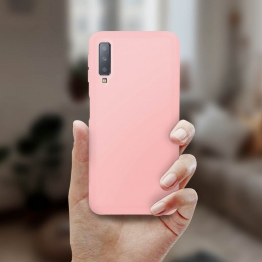 Avizar Funda Soft Touch Rígida Rosa para Samsung Galaxy A7 2018