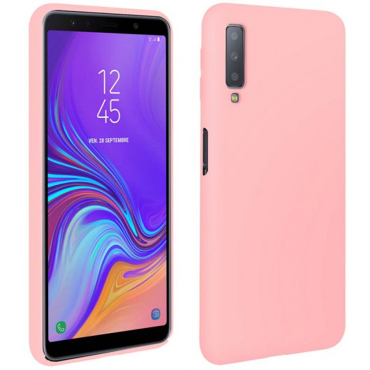 Avizar Funda Soft Touch Rígida Rosa para Samsung Galaxy A7 2018