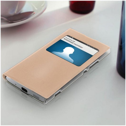Avizar Funda Rígida con Ventana Dorada para Sony Xperia XA2 Ultra
