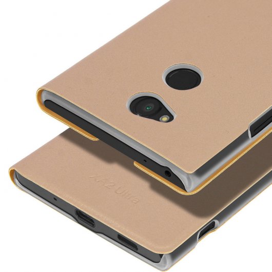 Avizar Funda Rígida con Ventana Dorada para Sony Xperia XA2 Ultra