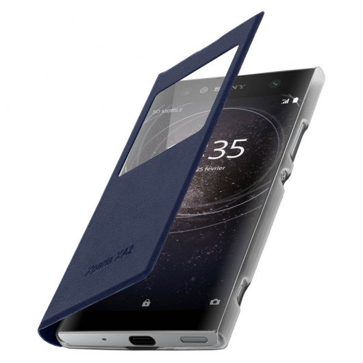 Avizar Funda Rígida con Ventana Azul Oscuro para Sony Xperia XA2 Ultra