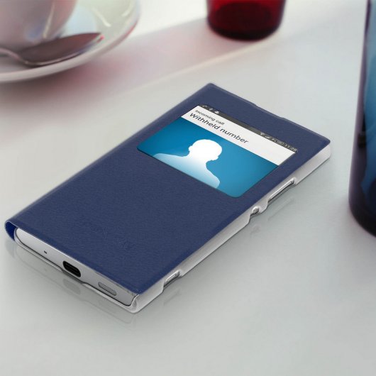 Avizar Funda Rígida con Ventana Azul Oscuro para Sony Xperia XA2 Ultra