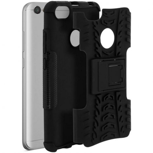 Avizar Funda Antigolpes con Función Soporte Negra para Xiaomi Note 5A