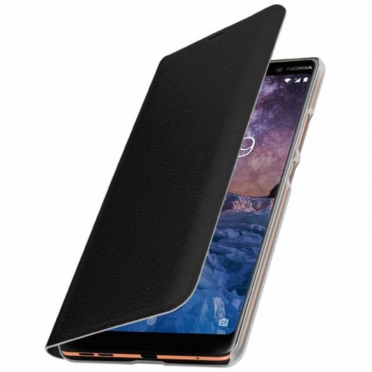 Avizar Funda Flip Book Negra para Nokia 7 Plus