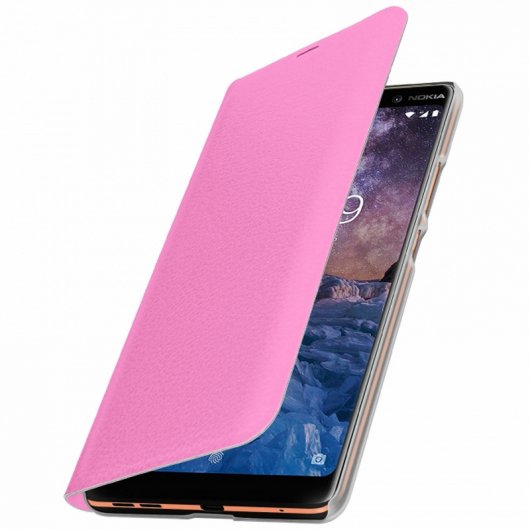Avizar Funda Flip Book Rosa para Nokia 7 Plus