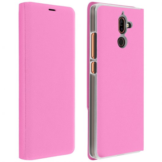 Avizar Funda Flip Book Rosa para Nokia 7 Plus