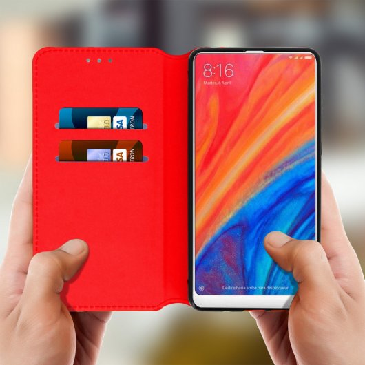 Avizar Funda Libro Roja para Xiaomi Mi Mix 2S