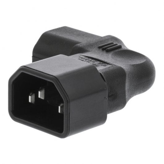 Adaptador para cable de Alimentación IEC-320-C14 a IEC-320-C13 Angulado Izquierdo